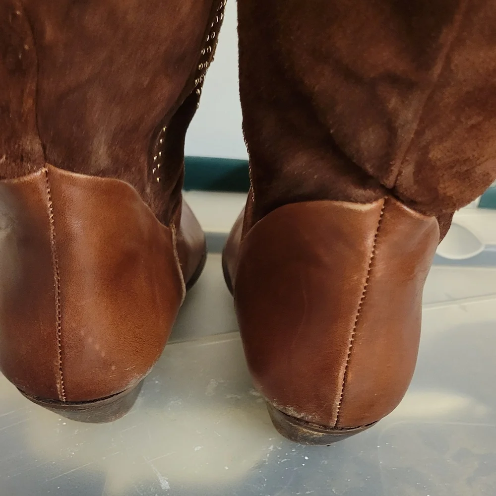 Pazzo Brown Western Leather Boots Size 10 Cowboy Style Pull Distressed Leather - Picture 7 of 9